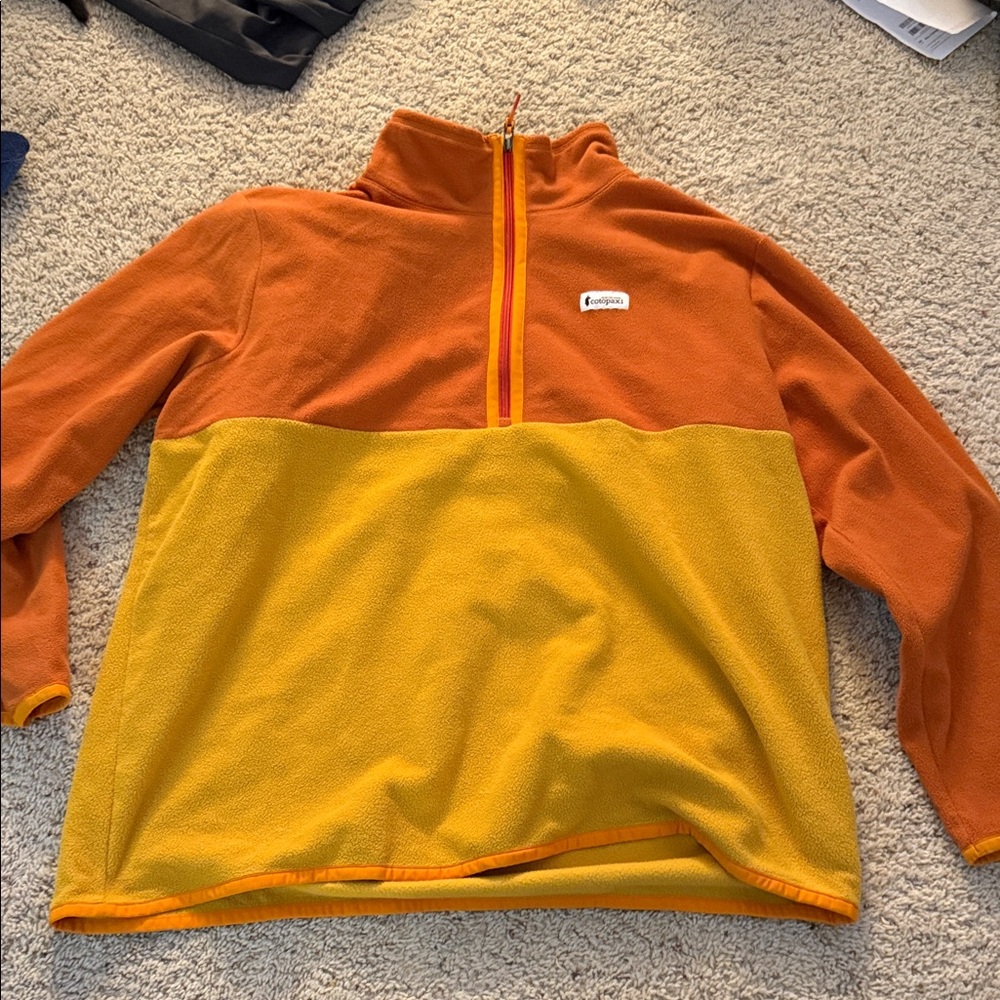 Patagonia Two-Tone Orange and Yellow Pullover